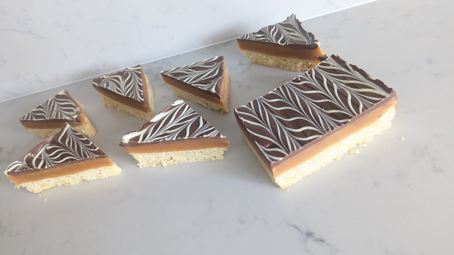 GLUTEN FREE Millionaire Shortbread Slice - EGG FREE - LARGE - shortbread slightly crumbly