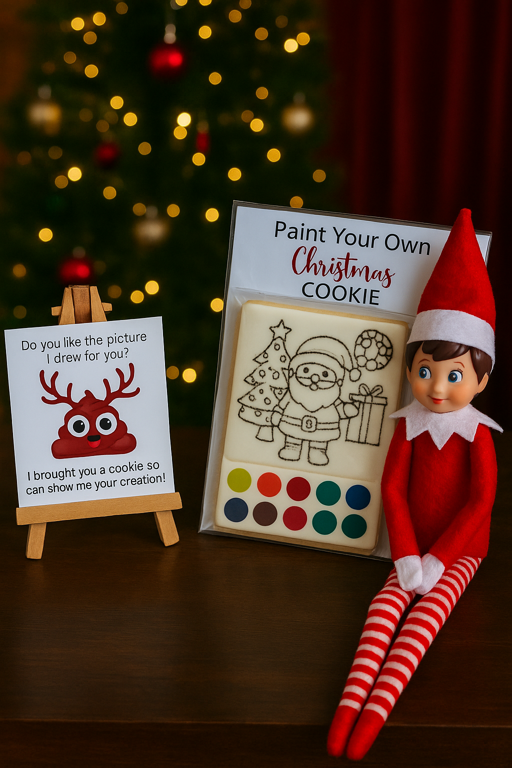 Paint Your Own Giant Cookie - Santa Edition - Christmas - available for collection 12th Dec onwards. Use by 29th Dec