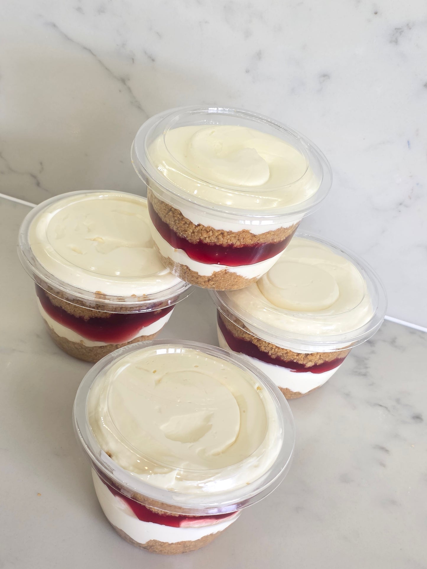 GLUTEN FREE - Layered Vanilla with Raspberry Cheesecake Pot - COLLECTION ONLY