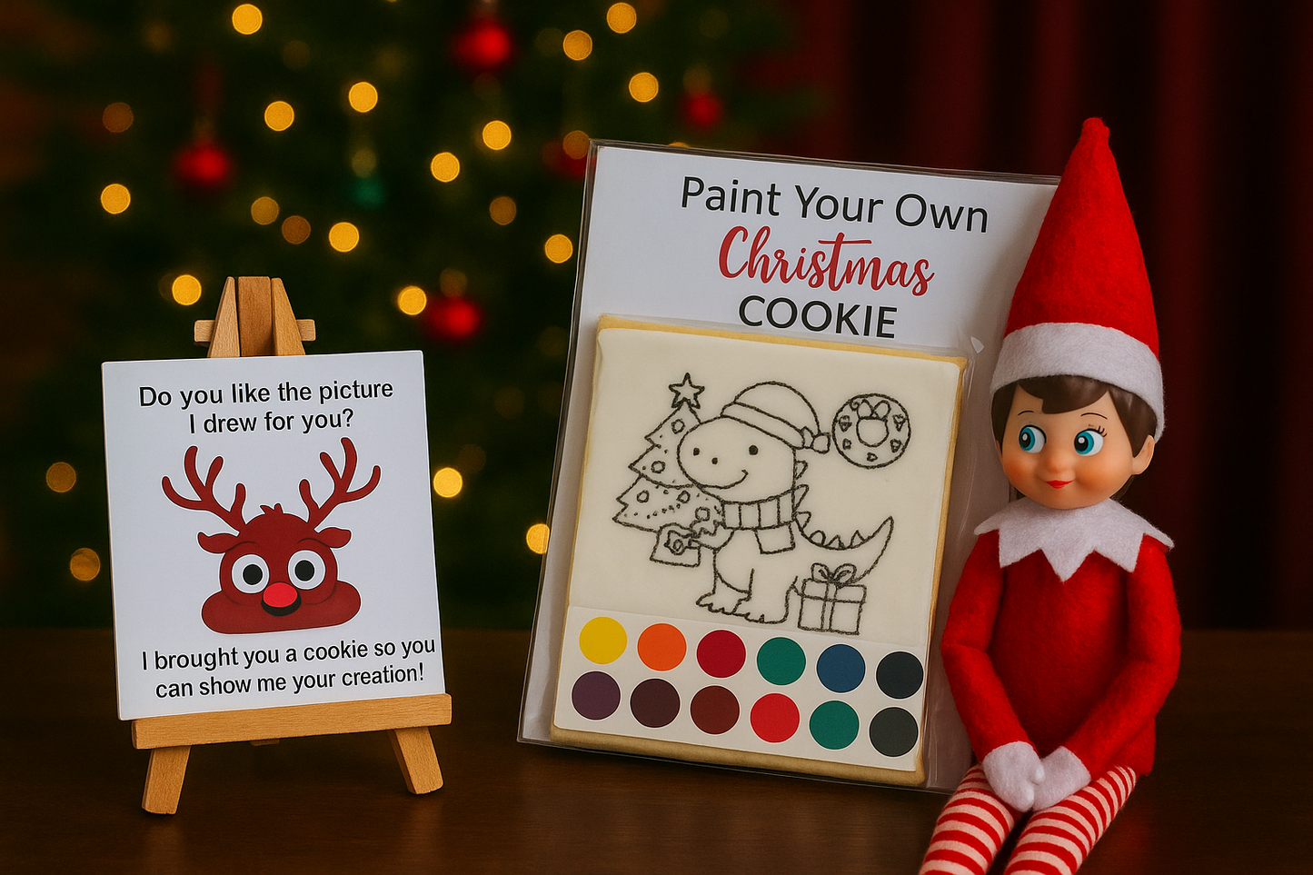 Paint Your Own Giant Cookie - Dinosaur Edition - Christmas