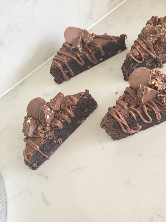 GLUTEN FREE Chocolate Orange Deluxe Brownies WITH ORANGE TOBLERONE, Orange Matchmakers and Orange Twirl