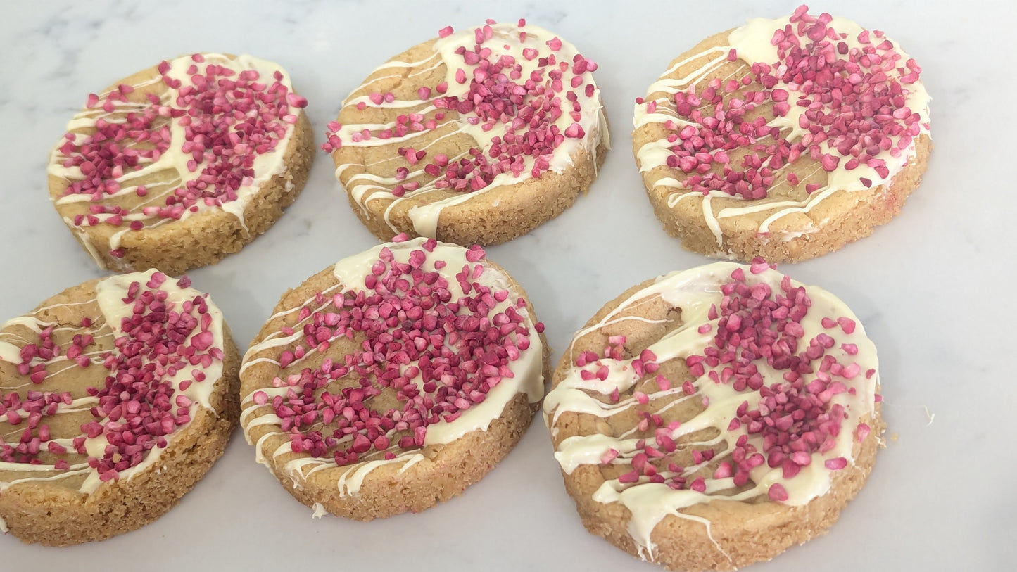 GLUTEN FREE Deep Pan White Chocolate and Raspberry Cookie