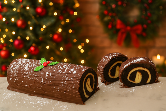 GLUTEN FREE - Christmas Brownie Yule Log