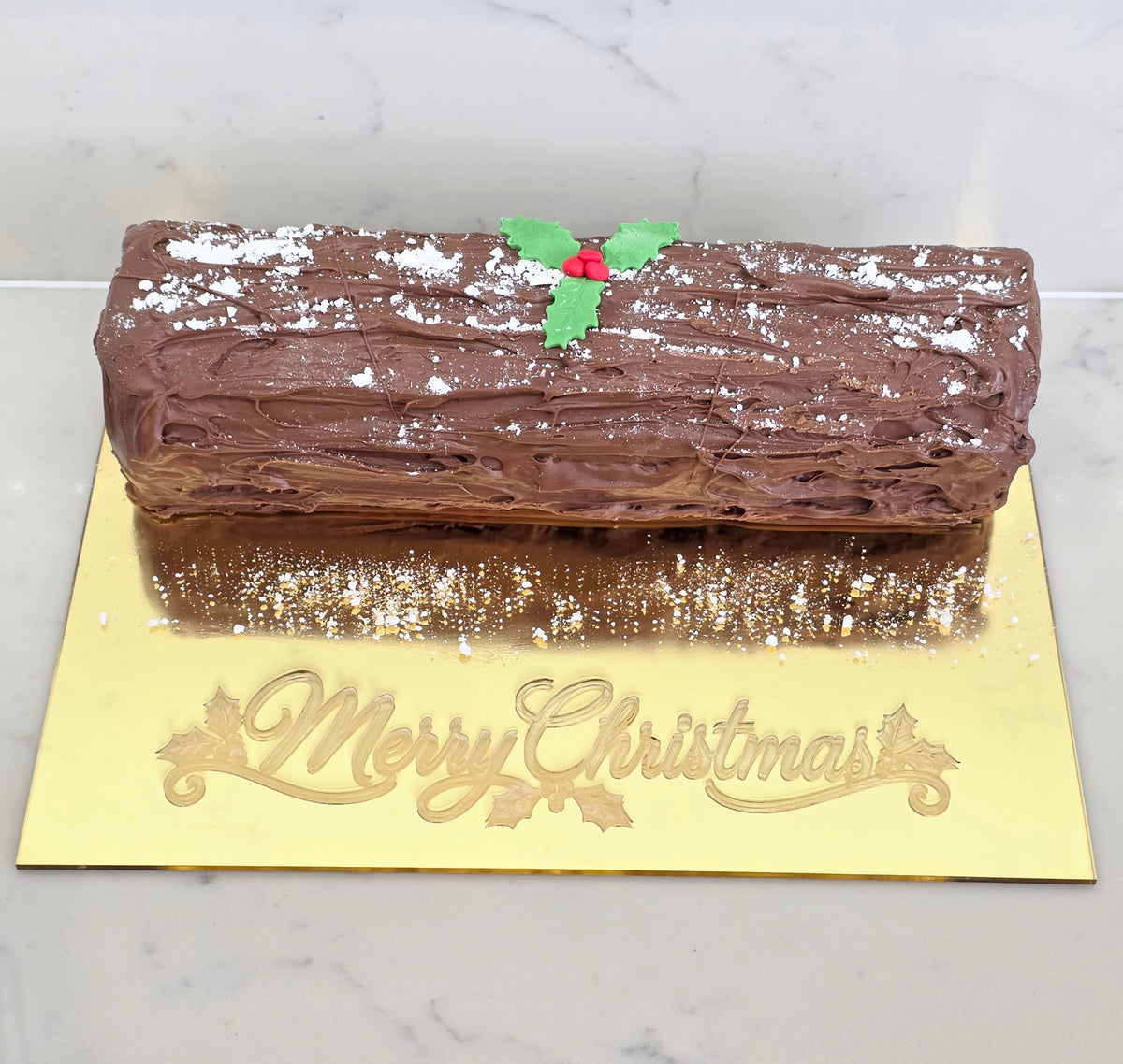 GLUTEN FREE - Christmas Brownie Yule Log - £5 deposit - Total price £38 - £33 due 7 days before. Ensure you add mobile number to order so you can be contacted.