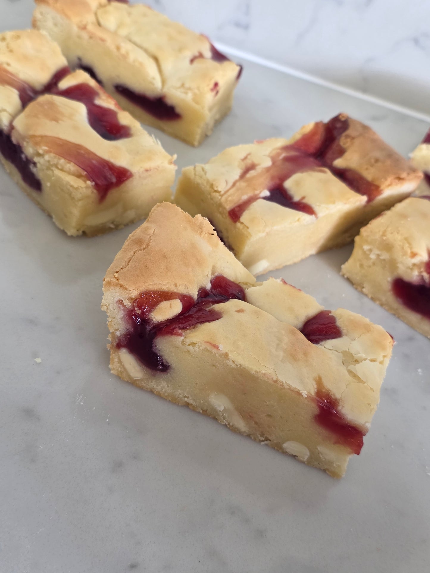 GLUTEN FREE - White Chocolate and Raspberry Blondie