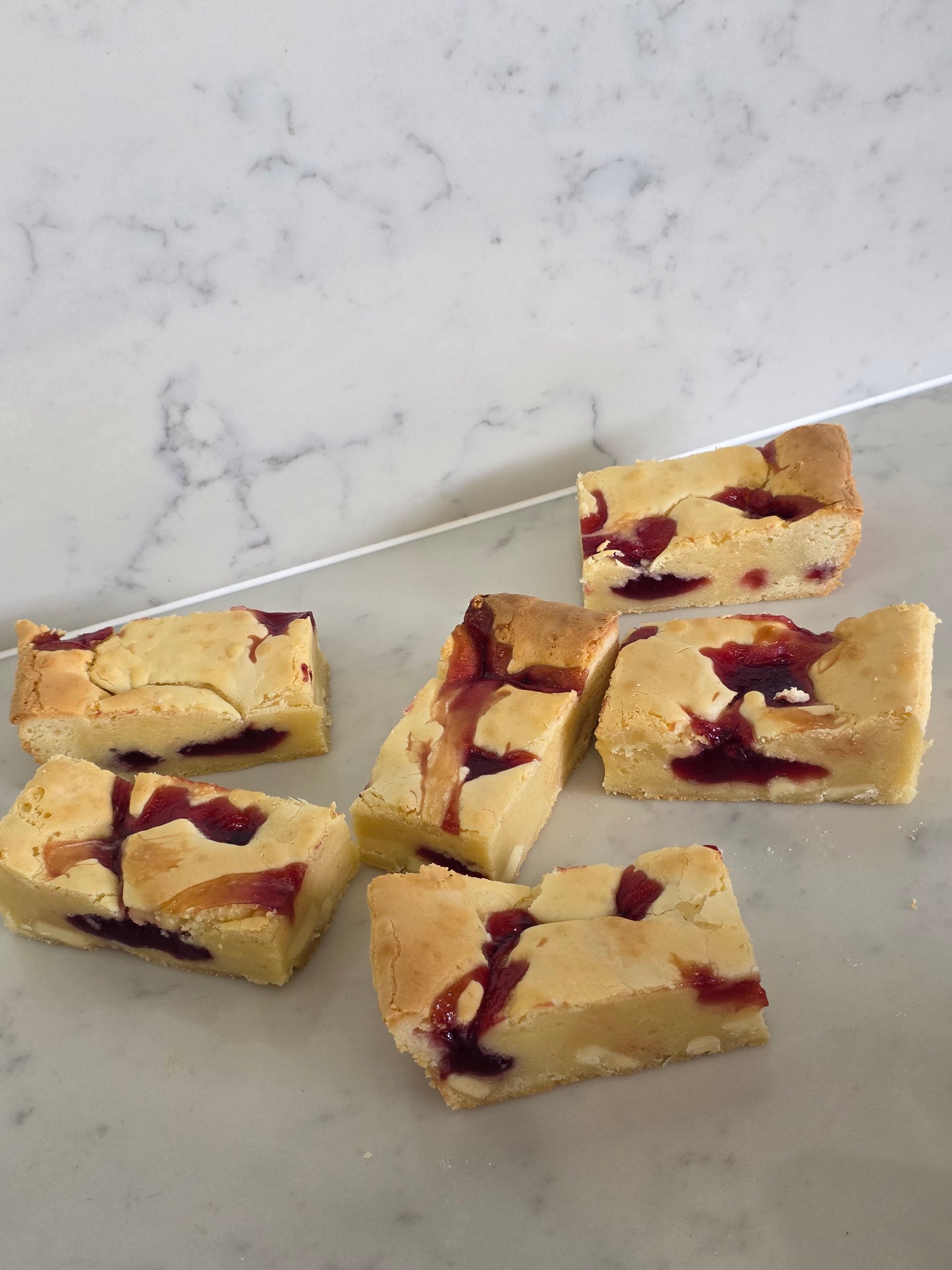 GLUTEN FREE - White Chocolate and Raspberry Blondie
